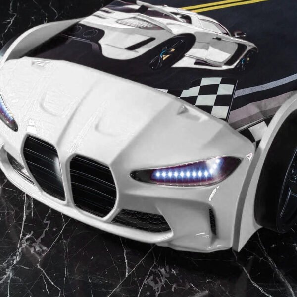 lit voiture led gtx blanc enfant