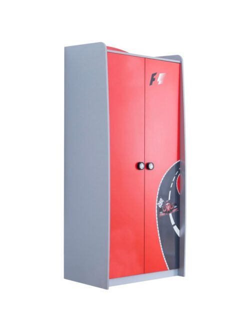 armoire 2 portes rouge