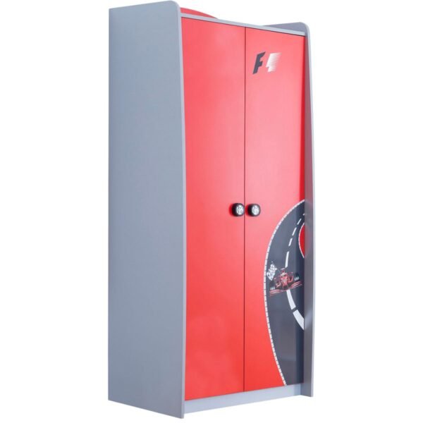 armoire 2 portes rouge