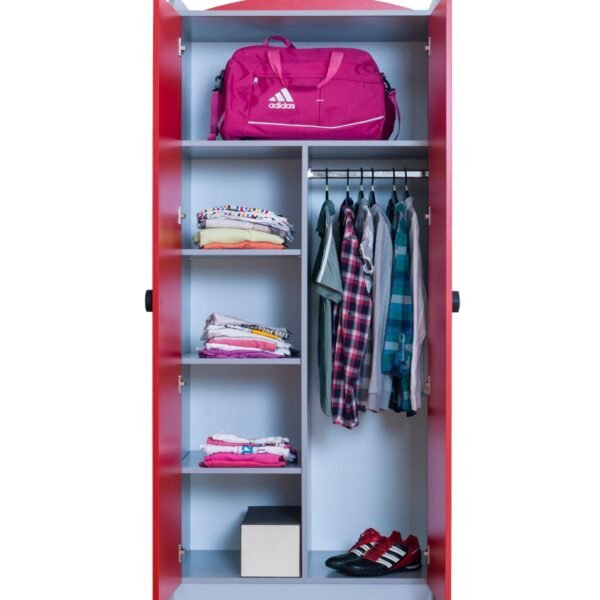 armoire 2 portes rouge enfant garcon