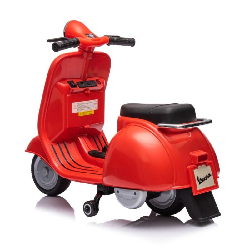 scooter electrique enfant vespa rouge avec telecommande
